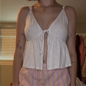 🌸Bluenotes white tied tank top size large